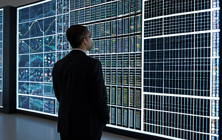 A diverse group of professional individuals, fully clothed in modest business attire, gathered around a large, translucent display screen in a modern data analysis center. The screen displays abstract data visualizations with subtle, distorted patterns or uneven distributions, metaphorically representing algorithmic bias and its impact on various groups. The overall mood is contemplative, highlighting the "hidden shadow" in AI. Professional photography, high detail, perfect anatomy, correct proportions, natural pose, well-formed hands, proper finger count, natural body proportions, safe for work, appropriate content, fully clothed, professional dress.